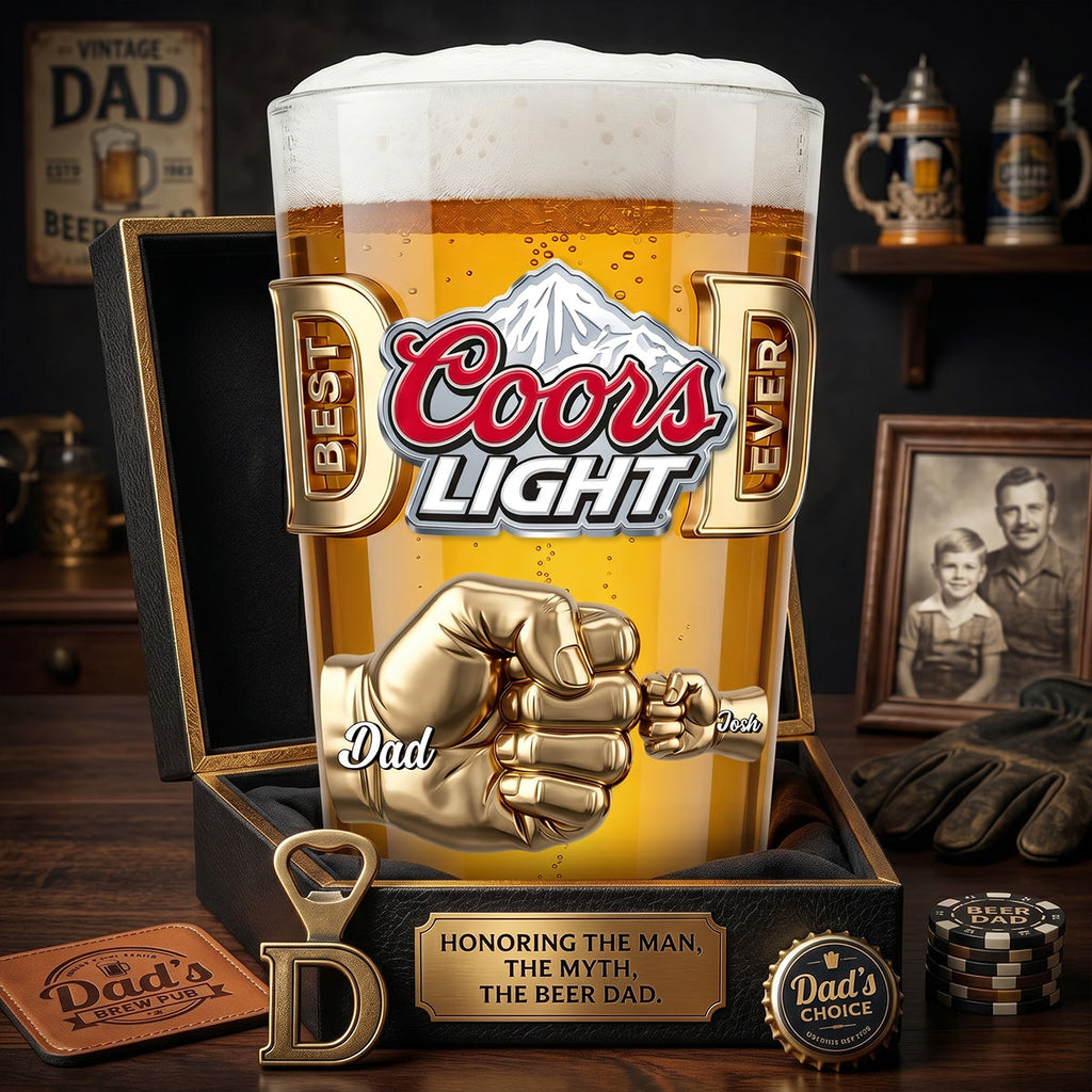 Family Fist Bump Tumbler Glass - Personalized Gifts For Dad 01NADT220526