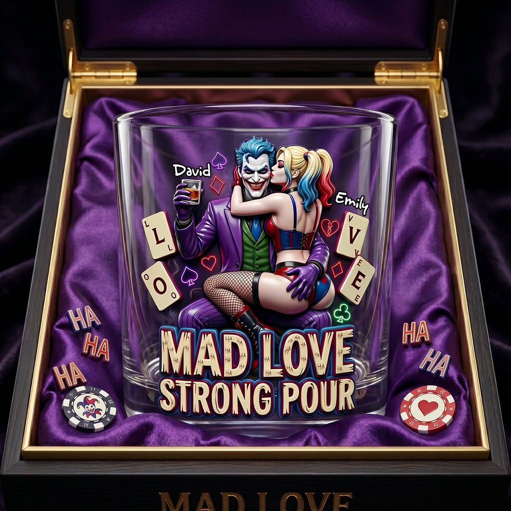 Mad Chaos Couple Round Glass – Gifts For Couples 04tydh200626