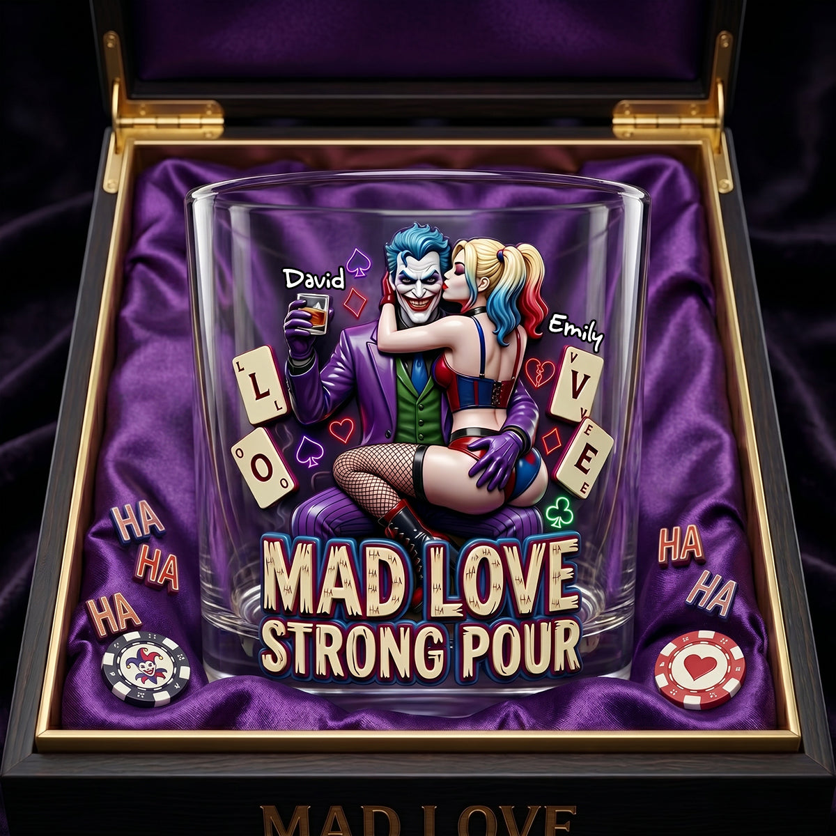Mad Chaos Couple Round Glass – Gifts For Couples 04tydh200626
