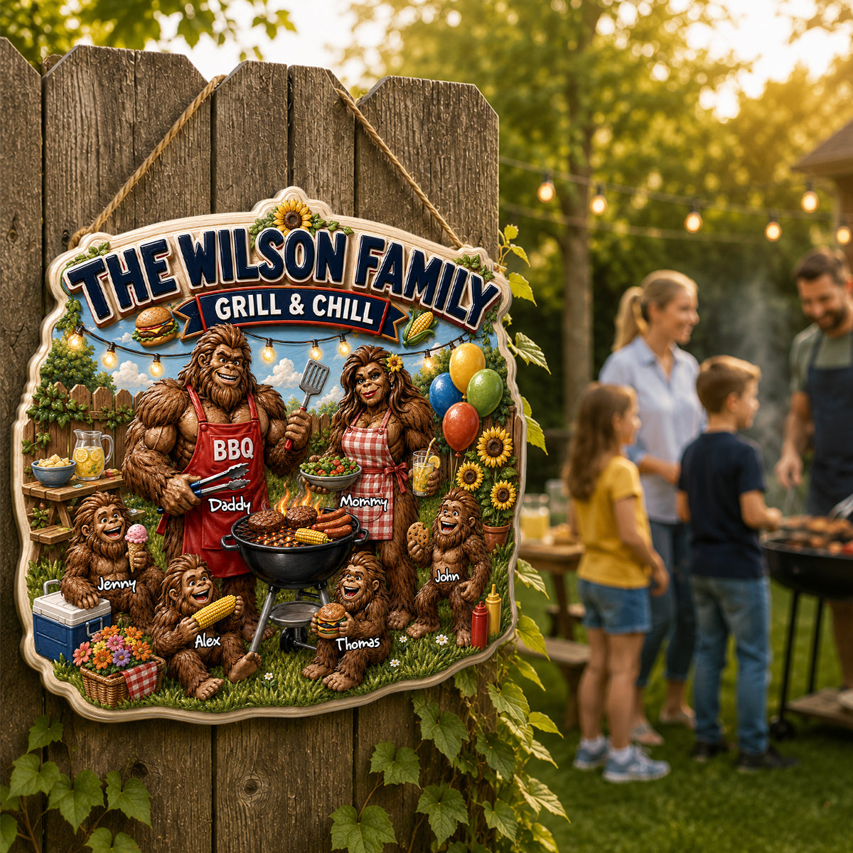 Bigfoot Family Grilling Metal Sign - Personalized Gifts For Family 02nadh260626