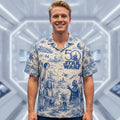 Warriors Celebrate 50th Anniversary Toile De Jouy Hawaiian Shirt - Personalized Gifts 02nata170626