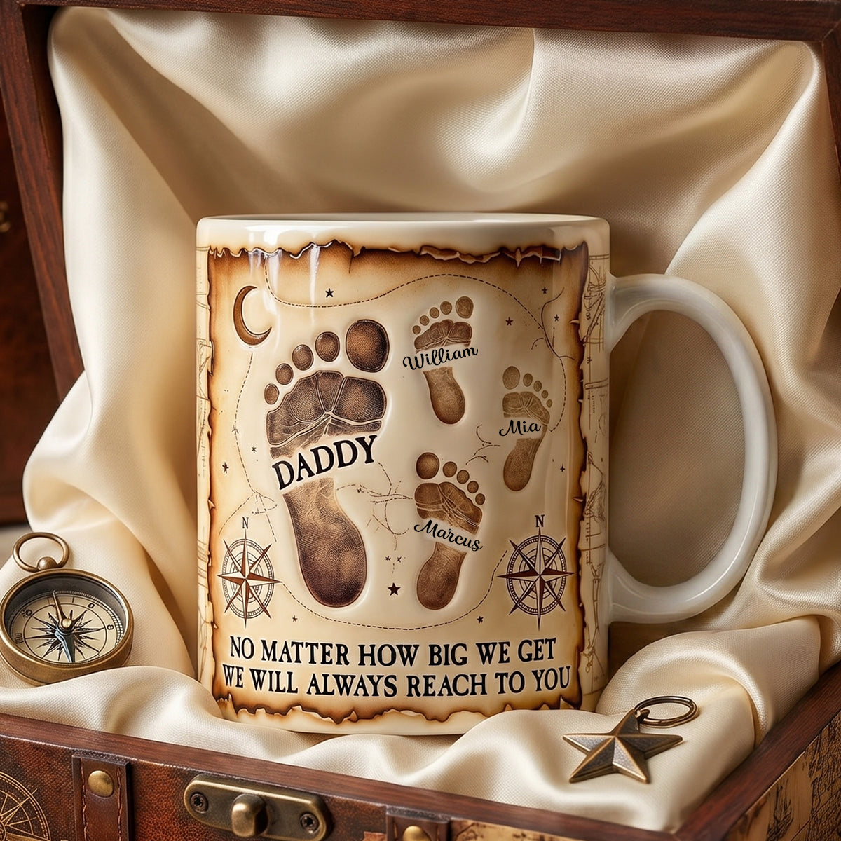 Dad Footprint Coffee Mug - Personalized Gifts For Dad 03TODH210526