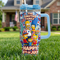 Celebrated 4th Of July Colorful 40oz Tumbler With Handle - Personalized Gifts For Patriots 04patn200626