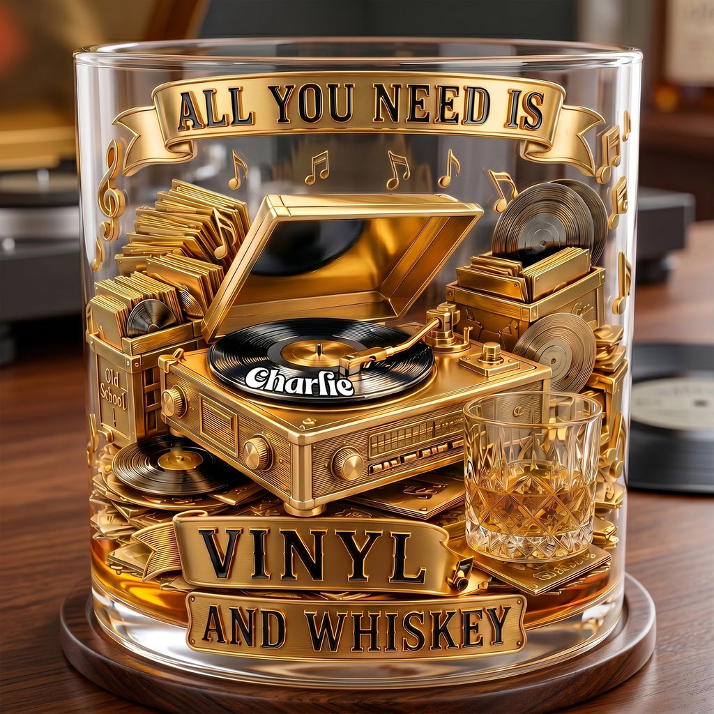 Soul-stirring Vinyl Record Round Glass, Personalized Gifts For Drinking & Vinyl Record Lovers 03qhlu240626