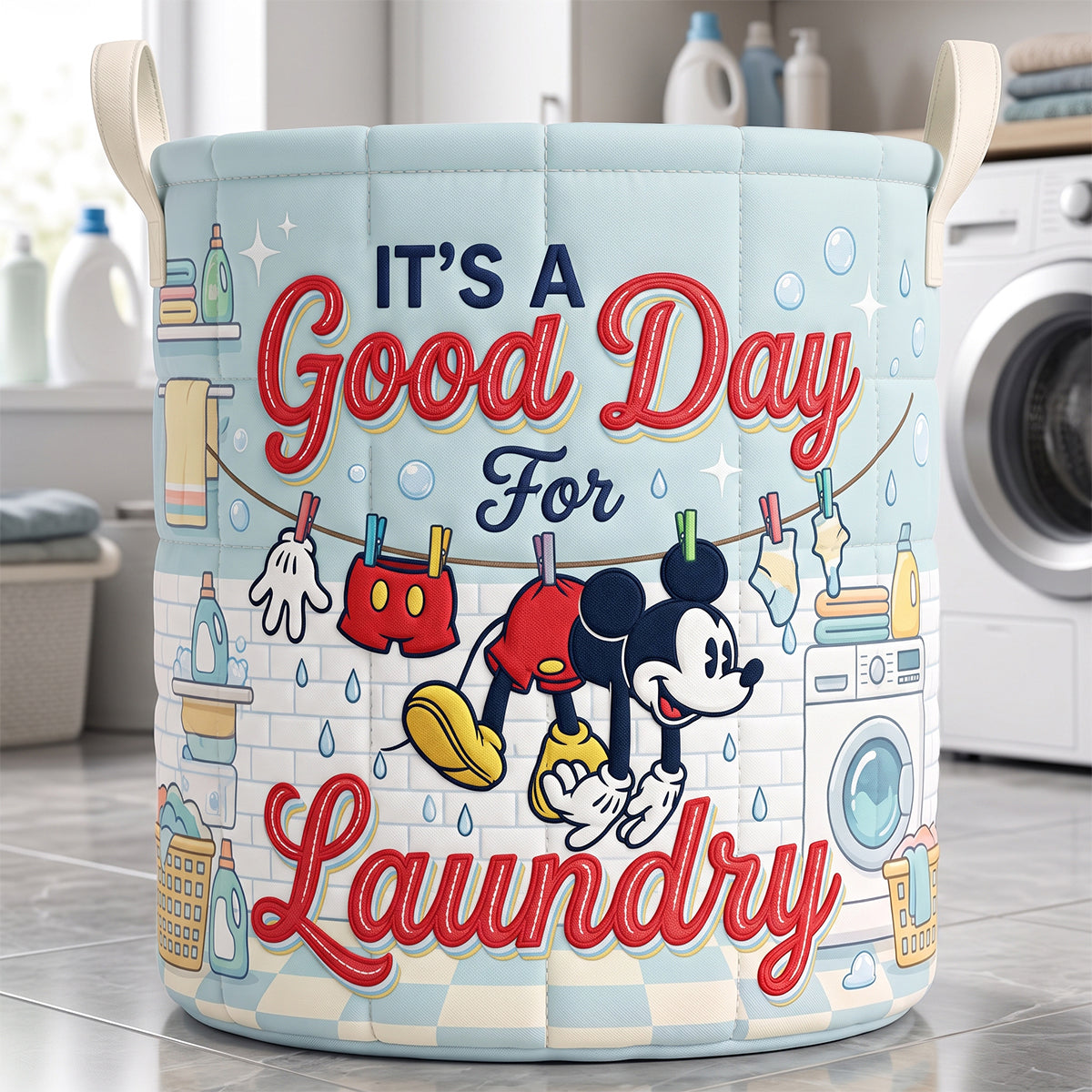 Is It A Good Day For Laundry Quilted Laundry Basket - Personalized Gifts 01natn110726