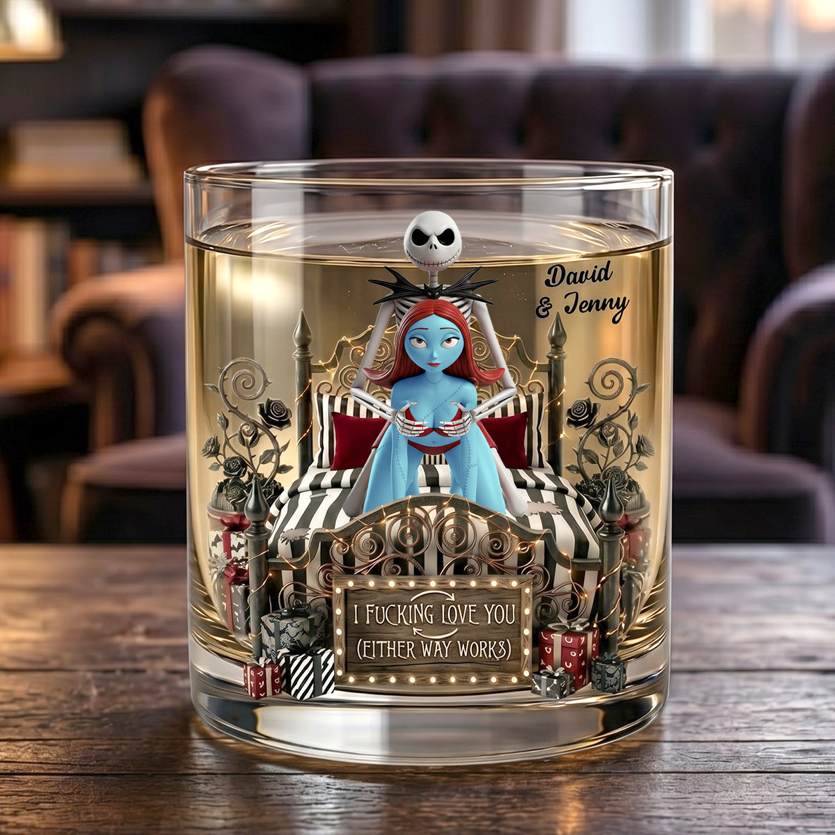 Naughty Couple Round Glass - Personalized Gifts For Couple 01ohtn100626