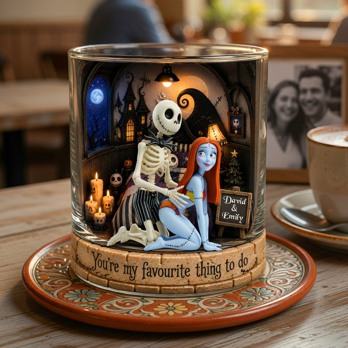 Funny Couple Round Glass - Personalized Gifts For Couple 01TOQN300626