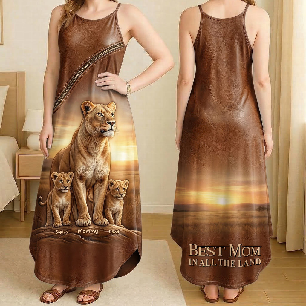Lion Mom Suspender Maxi Dress - Personalized Gifts For Moms 02naqn240326