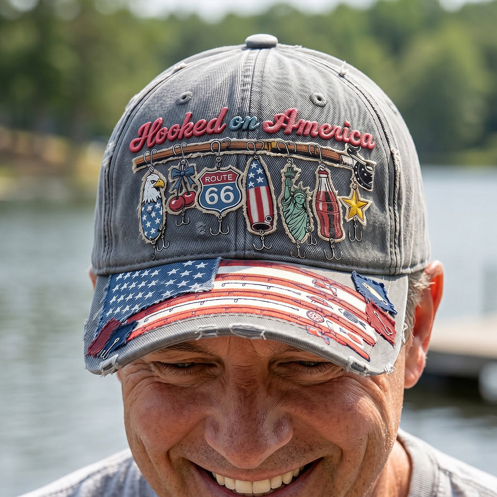 Hooked On America Classic Cap - Personalized Gift For Fisherman 04qhtn050626