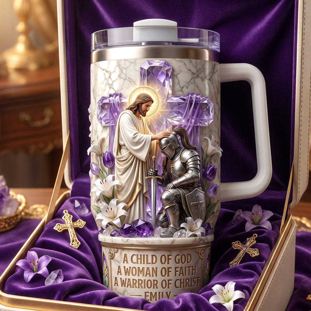 Knight Kneeling Before God 40oz Tumbler With Handle - Personalized Gifts For Christians 02tydh060726