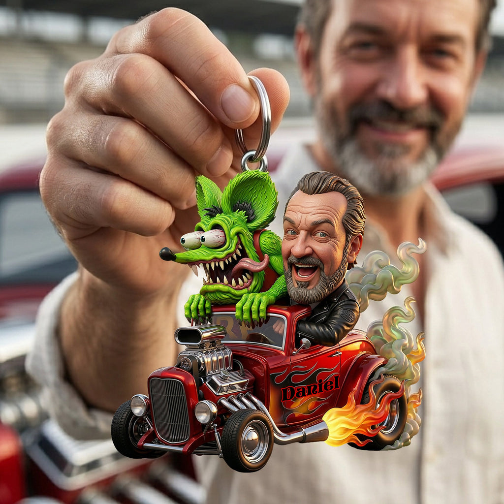 Speed Monster Keychain - Custom Photo Gifts For Hot Rod Lover 02PALU260326