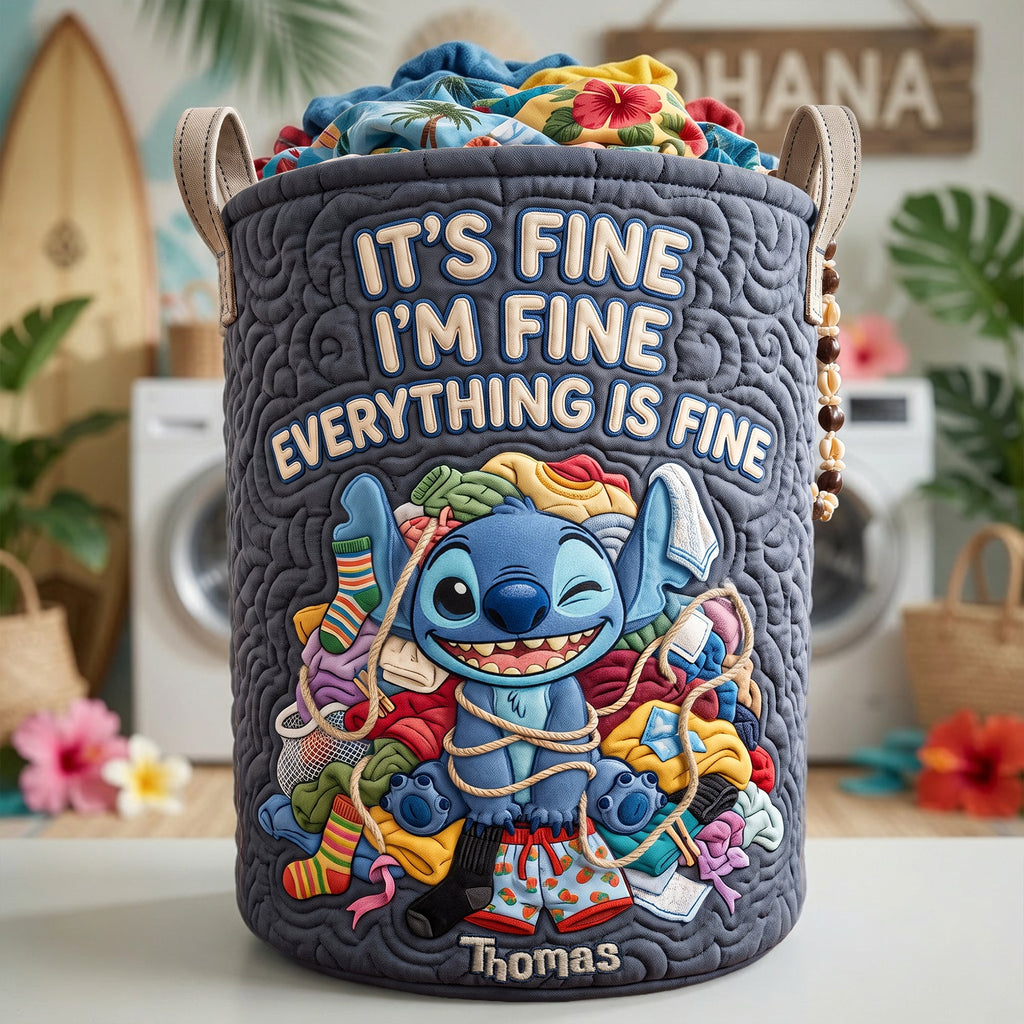 Messy Fun Quilted Laudry Basket, Personalized Gifts 03qhlu100726