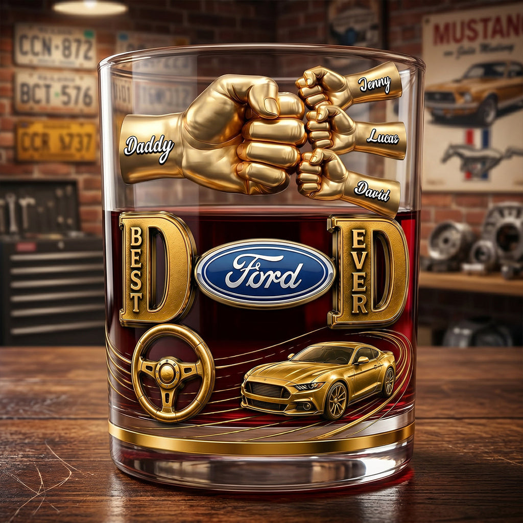 Muscle Car Dad Round Glass - Personalized Gift For Dads 03NATN220526