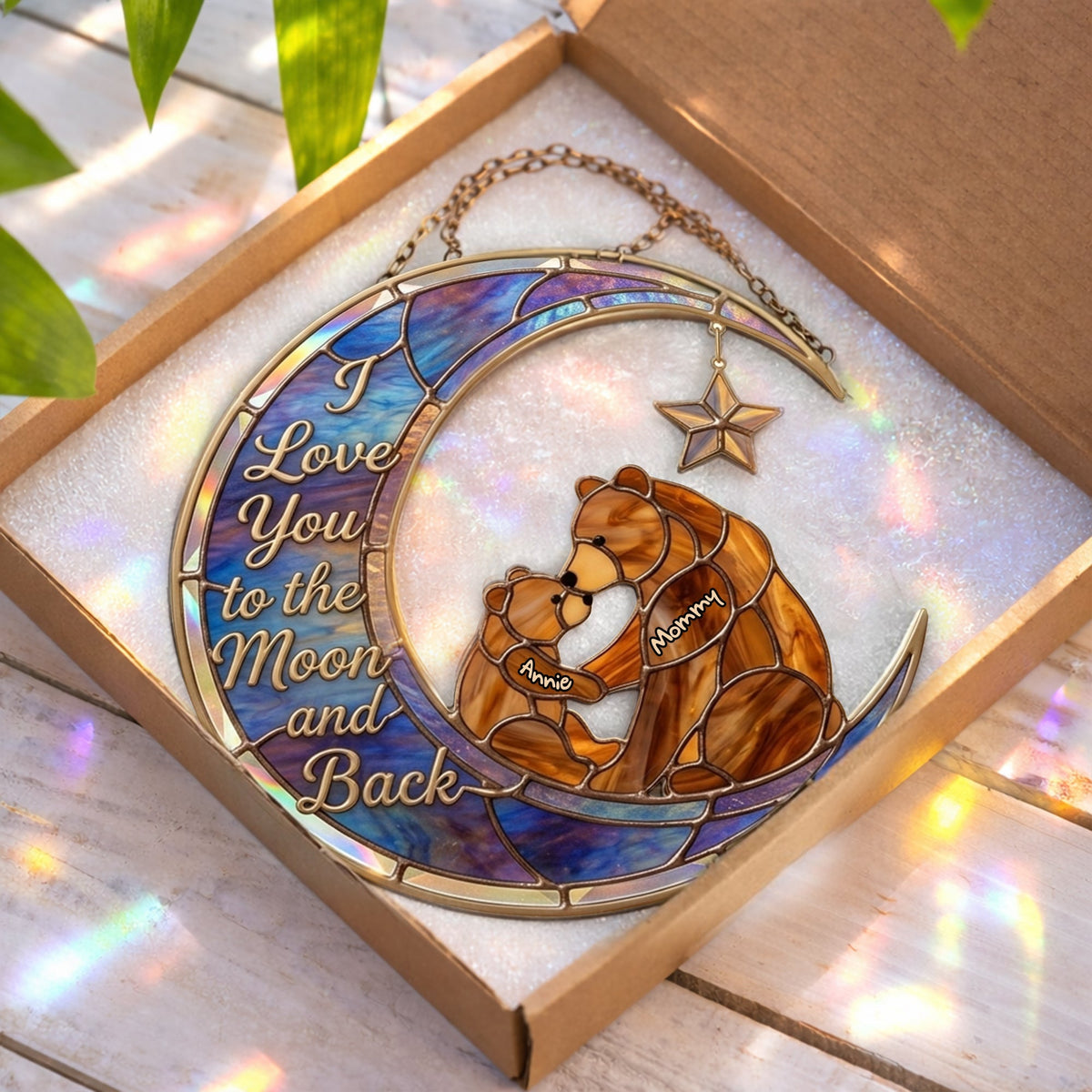 Proud Mama Bear Suncatcher - Personalized Gifts For Mom 05KILU030326