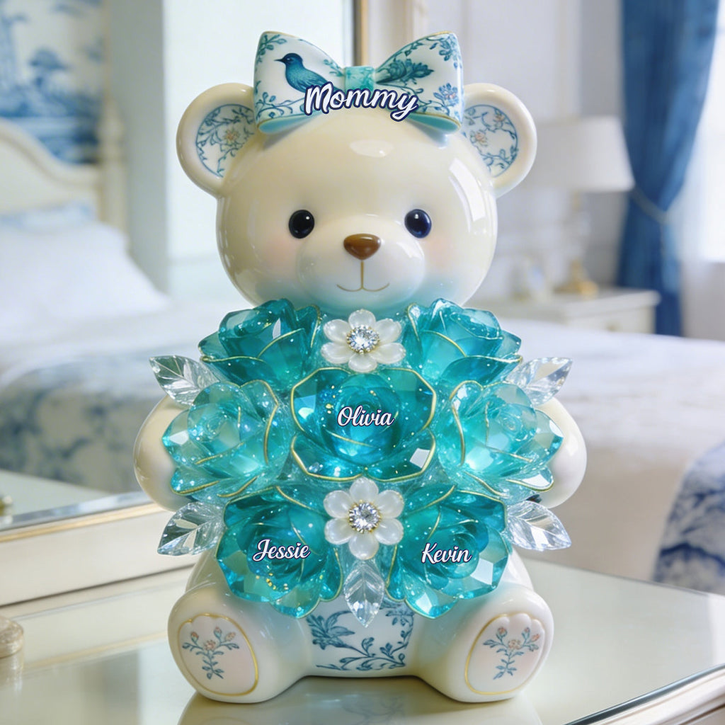 Sweet Bear Toile de Jouy Acrylic Plaque - Personalized Gifts For Mom 01PGTA310326