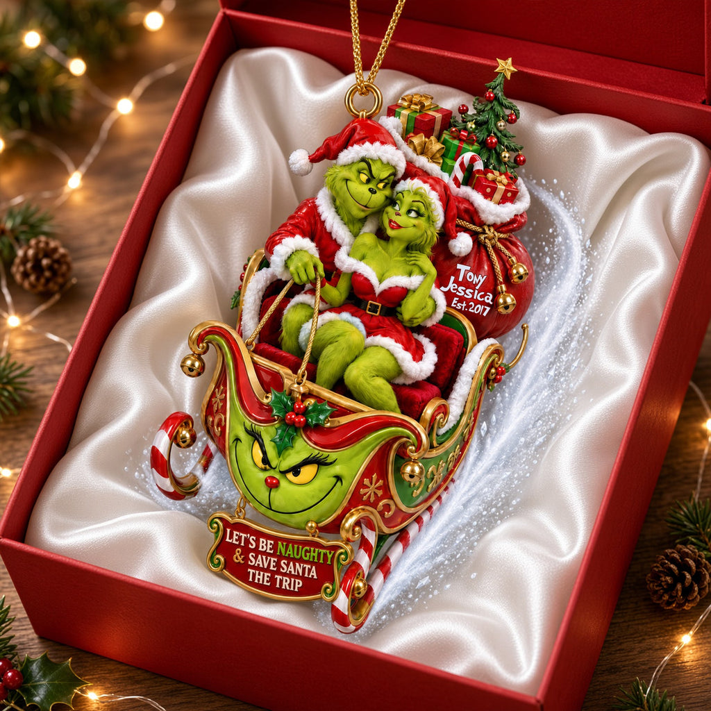 Fun Mischievous Snow Ride Acrylic Ornament - Personalized Christmas Gifts For Couple 03qhlu140926