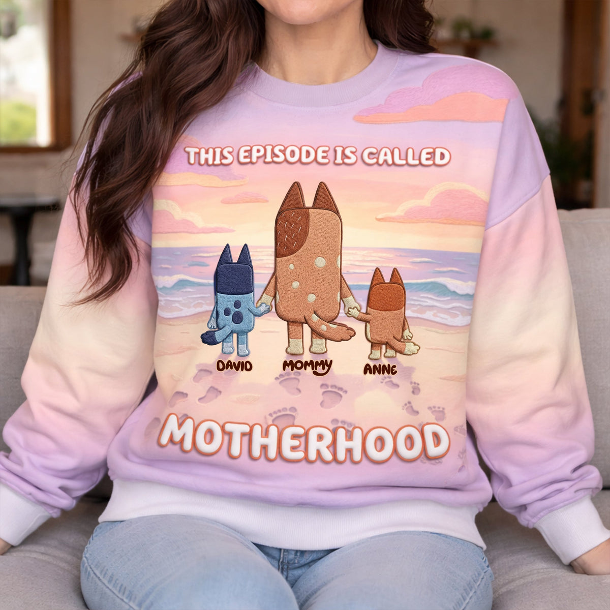 Cute Puppy Mom And Kids Shirt - Personalized Gifts For Mother's Day Shirt 02NALU040426