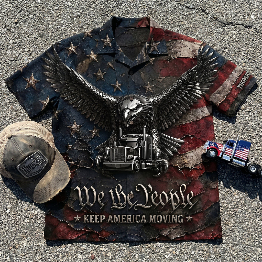Badass Trucker Keep America Moving Hawaiian Shirt, Personalized Gifts For Trucker 03qhdt260626