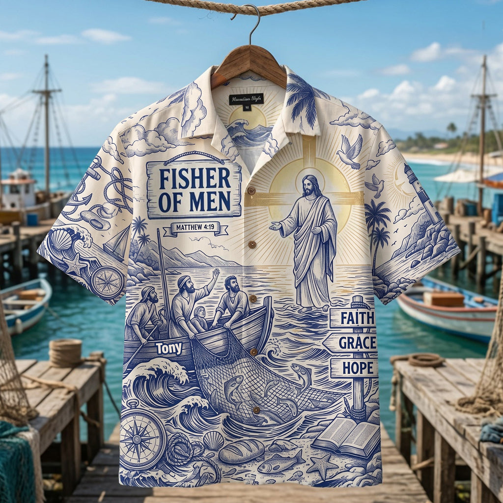 Jesus Fisher of Men Hawaiian Shirt – Personalized Gifts For Christian 05tylu300626