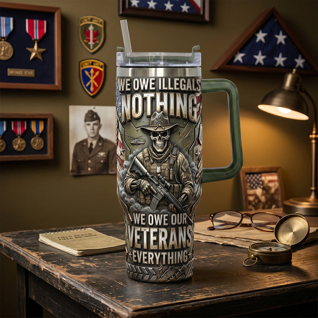 Honor Veteran Colorful 40oz Tumbler With Handle - Personalized Gifts For Veterans 03tytn240626