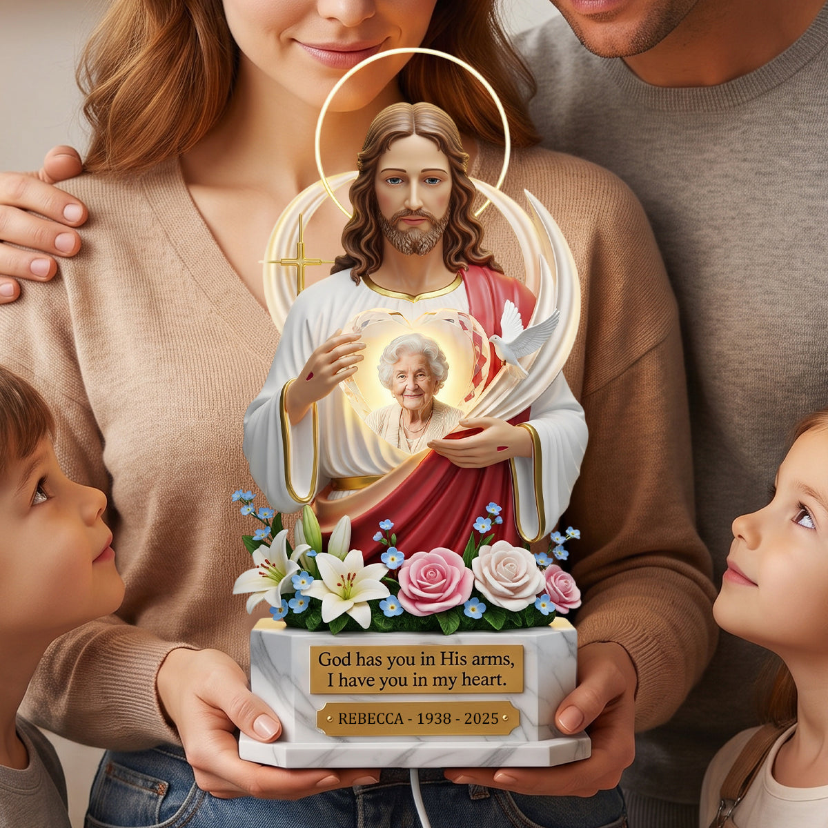 Memorial Heaven With Jesus Light Box - Custom Photo Memorial Gifts 05hudh250626