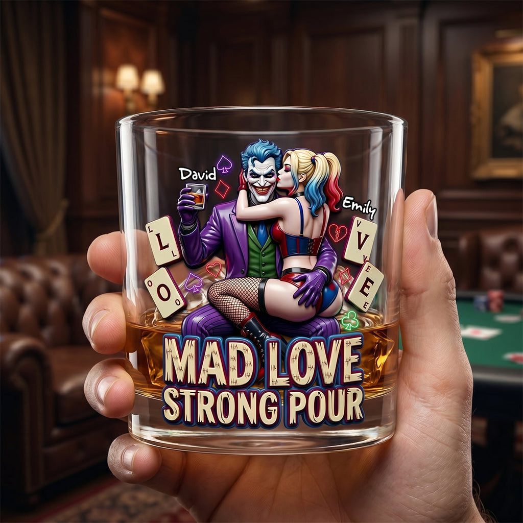 Mad Chaos Couple Round Glass – Gifts For Couples 04tydh200626