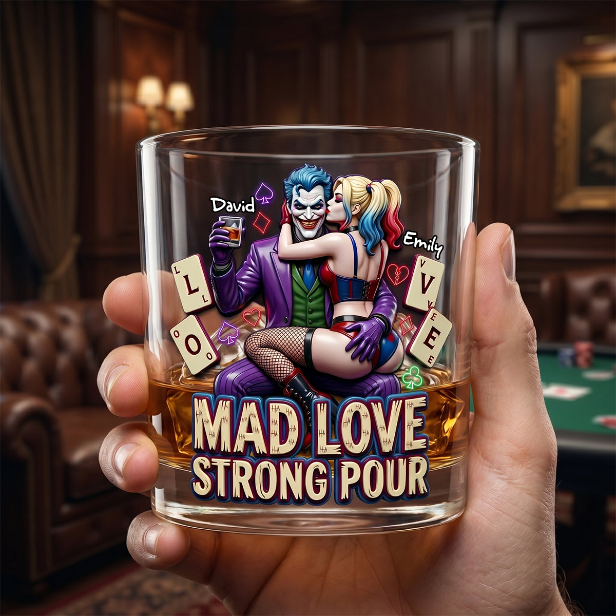 Mad Chaos Couple Round Glass – Gifts For Couples 04tydh200626