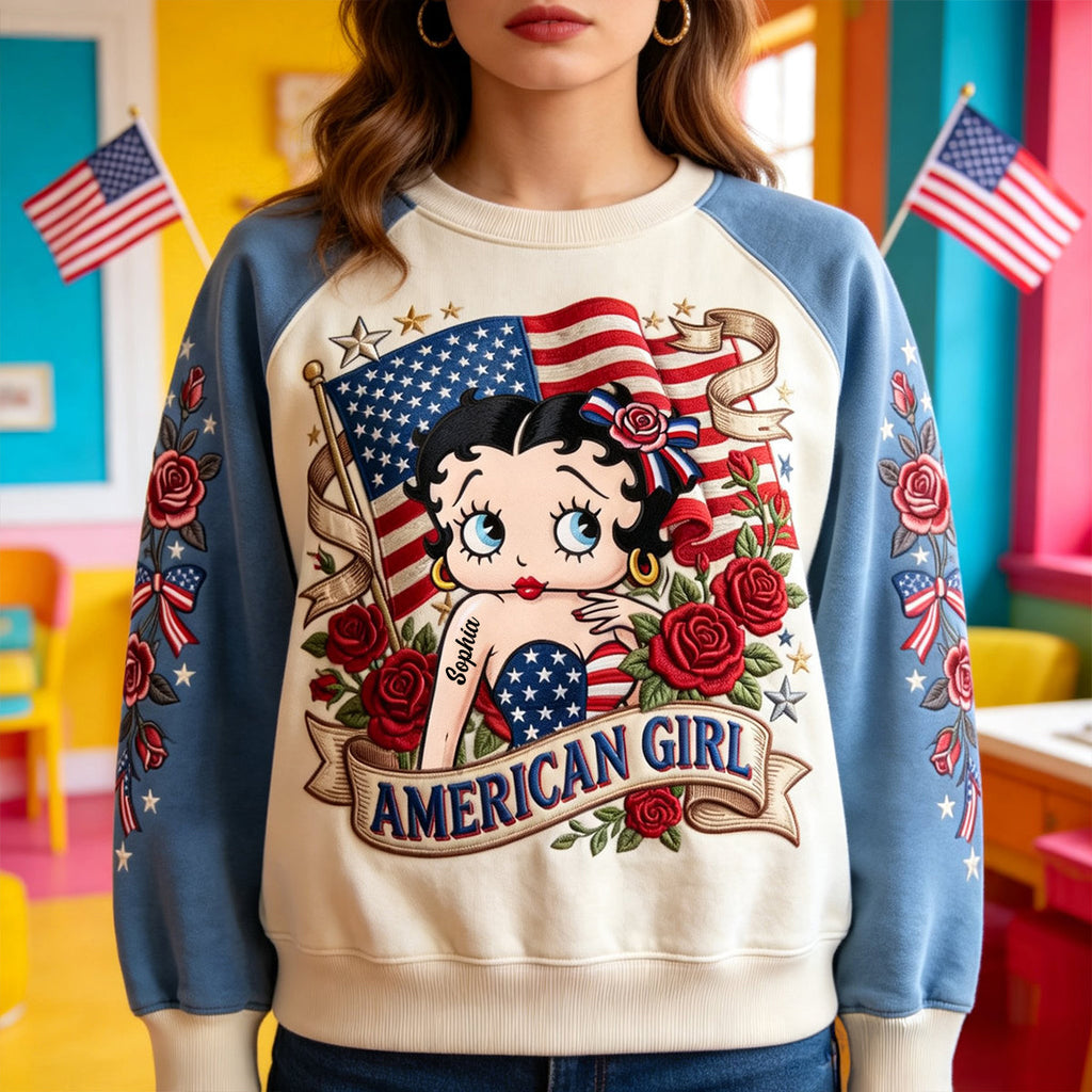 American Girl Sweatshirt - Personalized Gifts For Her 01patn130326