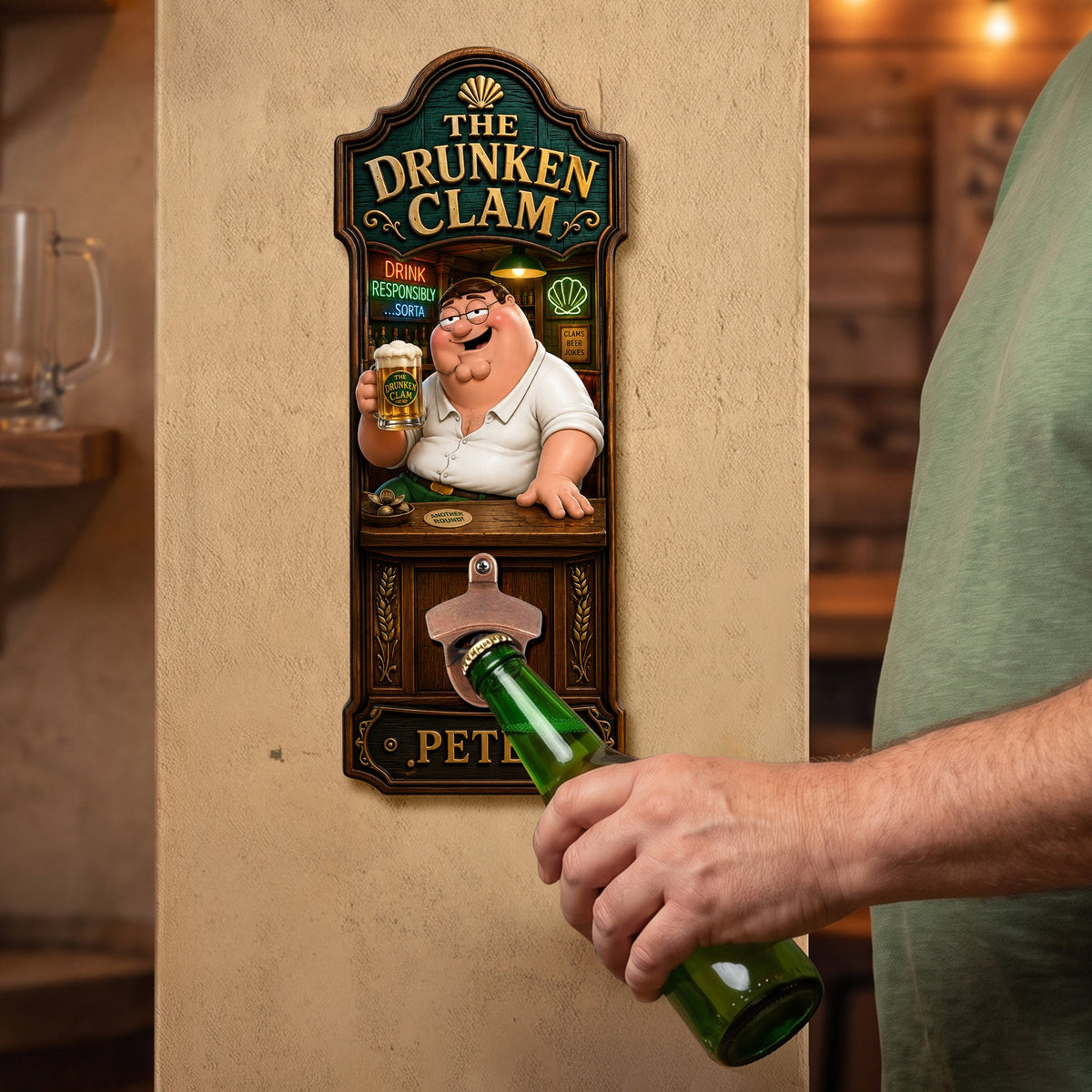 Intoxicated Man Wall Hanging Bottle Opener - Personalized Gifts 01haqn160726