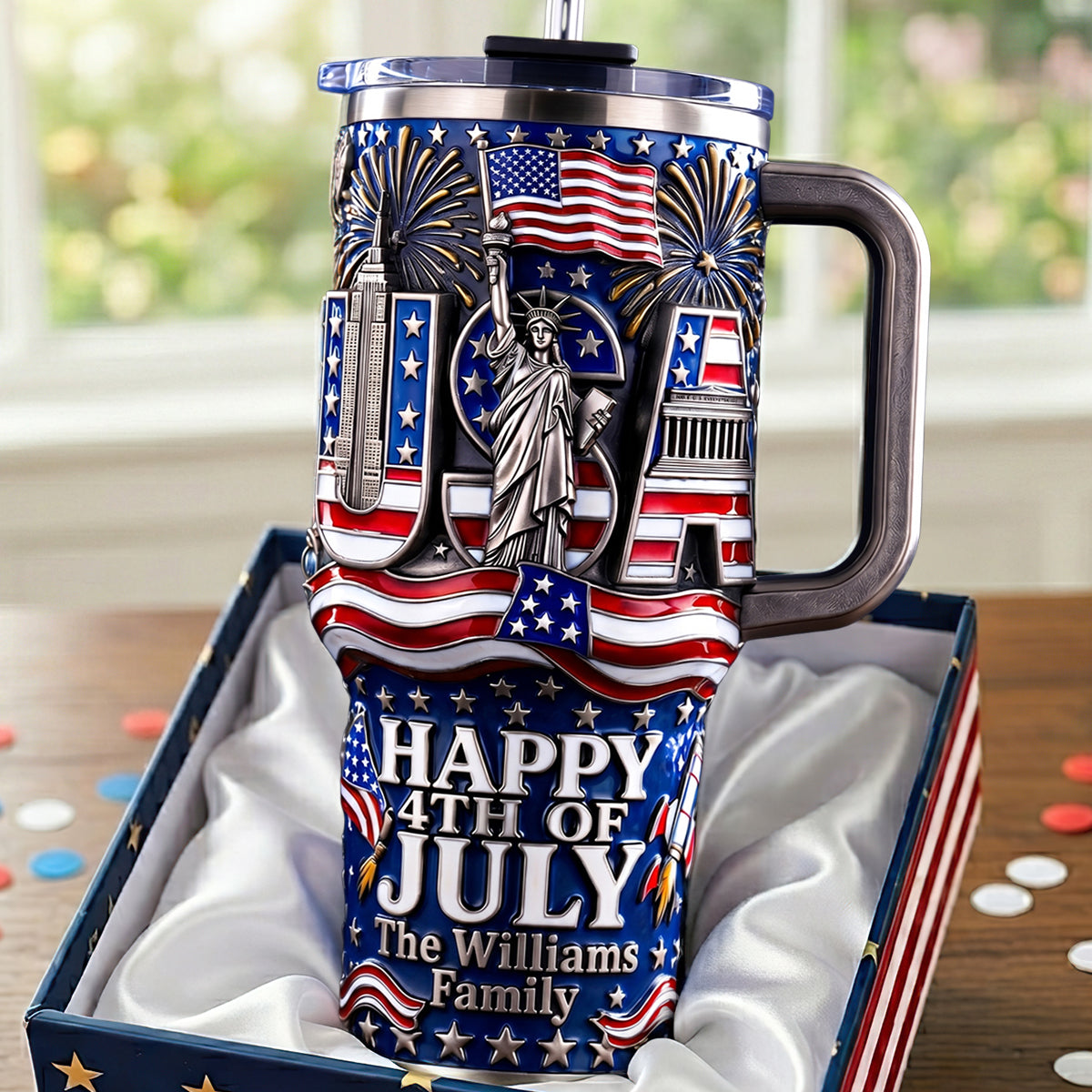 USA Happy 4th July Tumbler - Personalized Gifts For Family 05padt100626