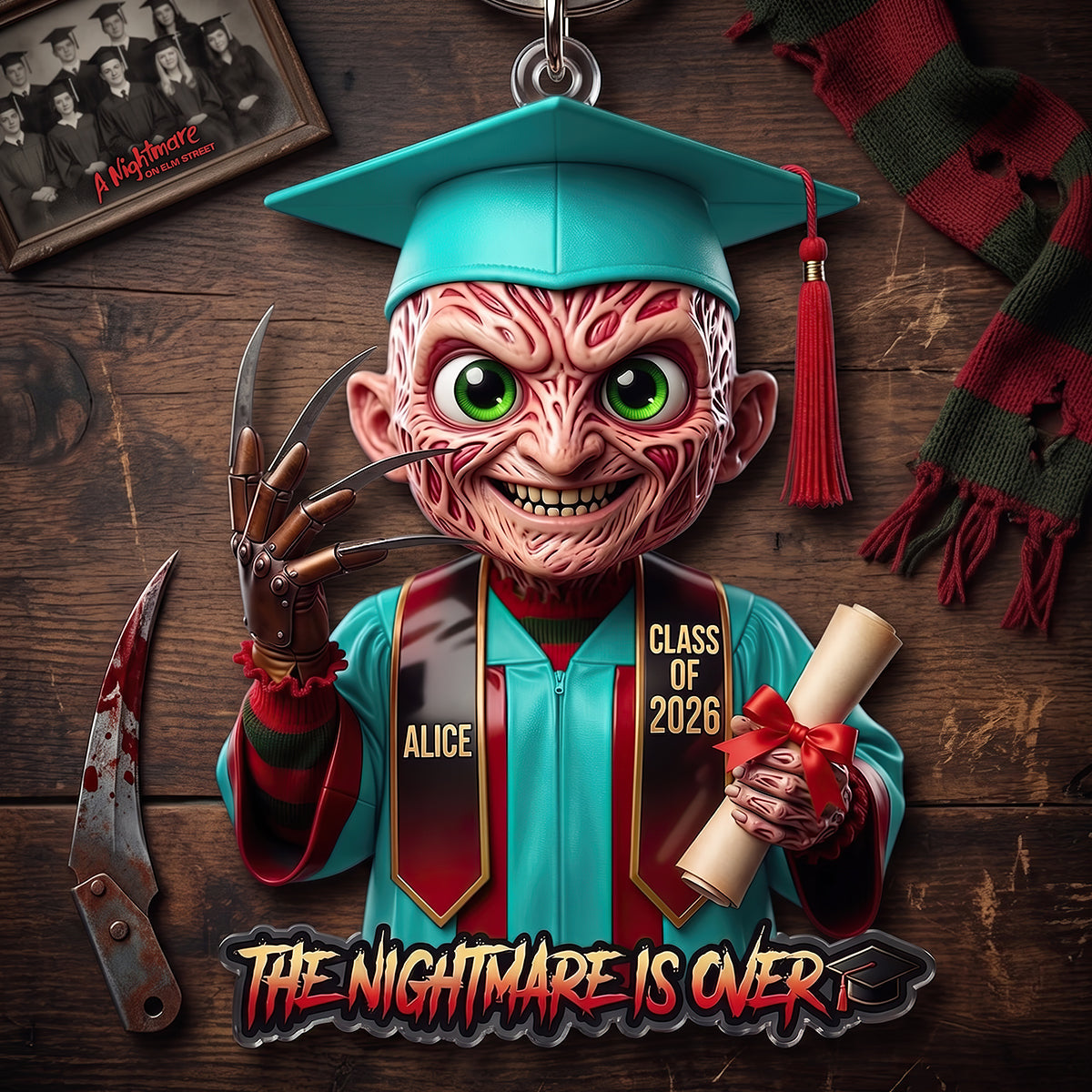 Horror Villain Graduate Keychain - Personalized Gifts For Graduation Keychain 03HUDT150526