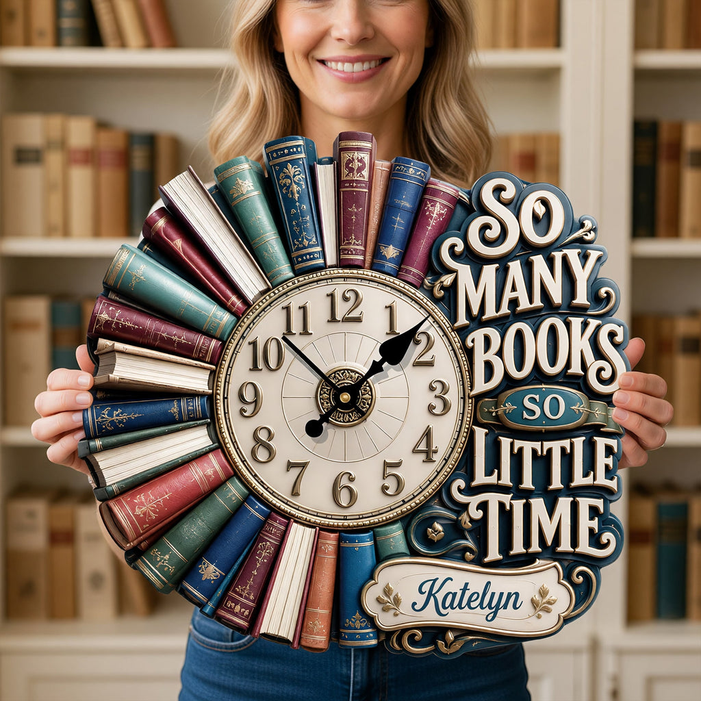 So Many Books So Little Time Hanging Wall Clock - Personalized Gifts For Book Lovers 03huqn220626