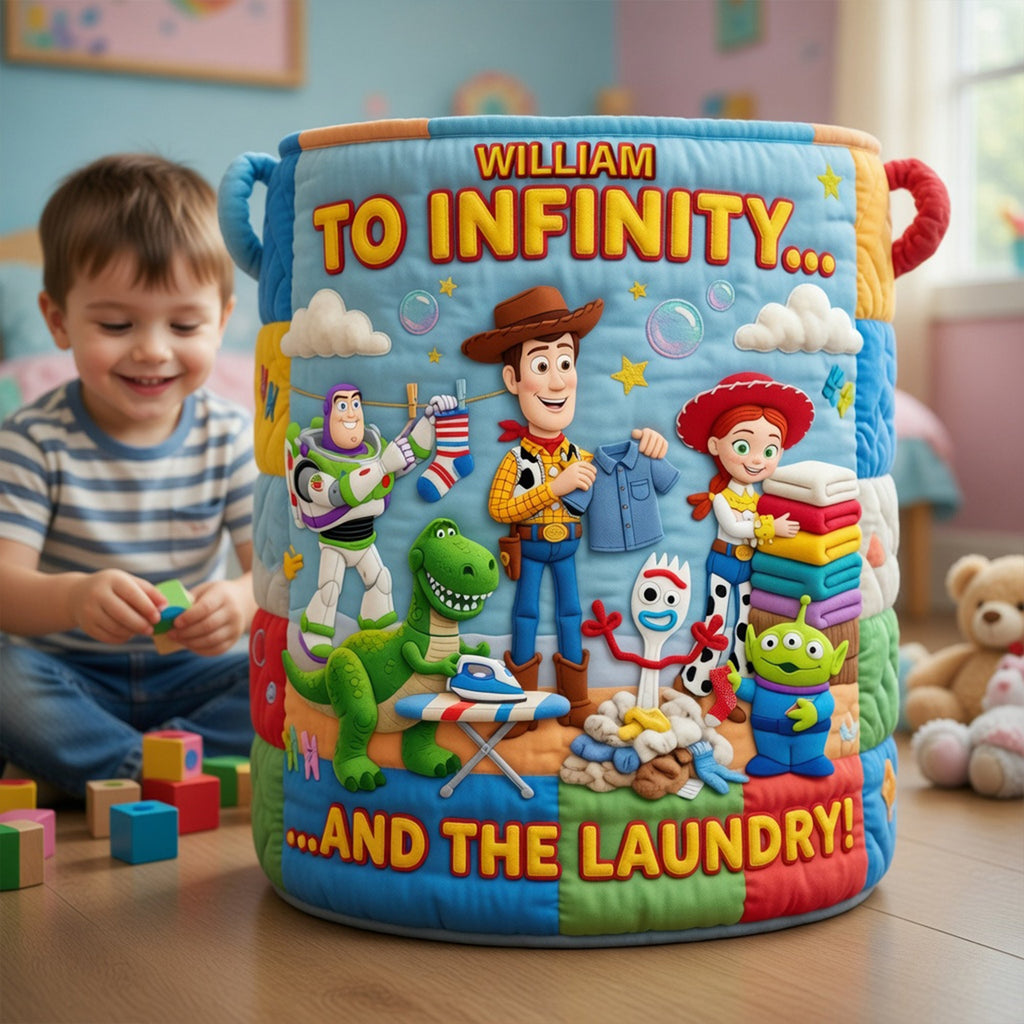 Lovely Characters Quilted Laundry Basket - Personalized Gifts 06tyqn300626