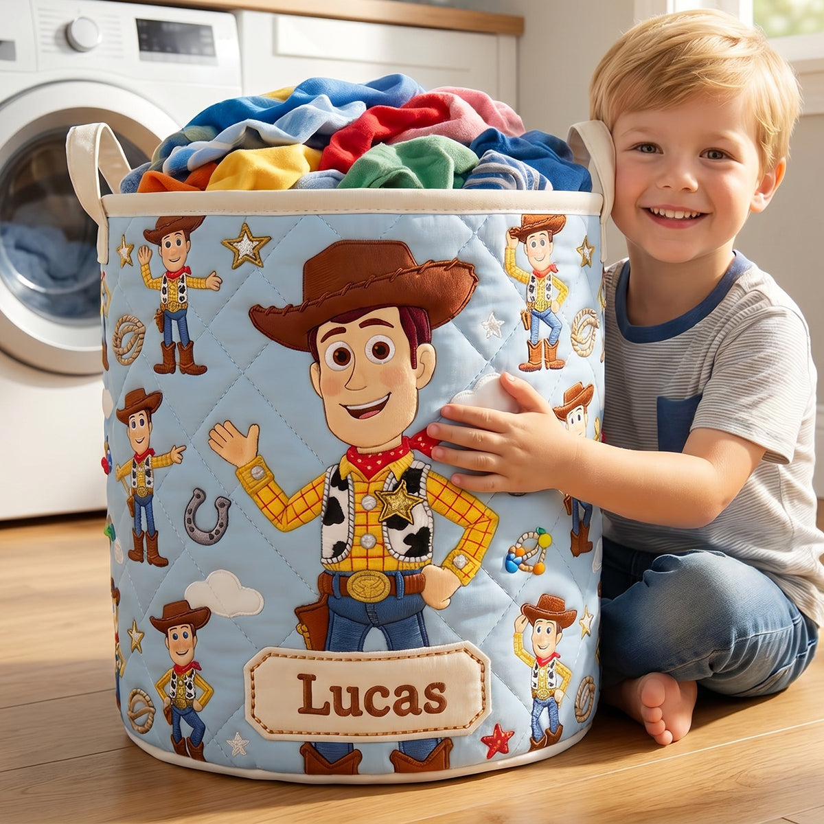Unique Quilted Laundry Basket Personalized Gifts 04TODT290626