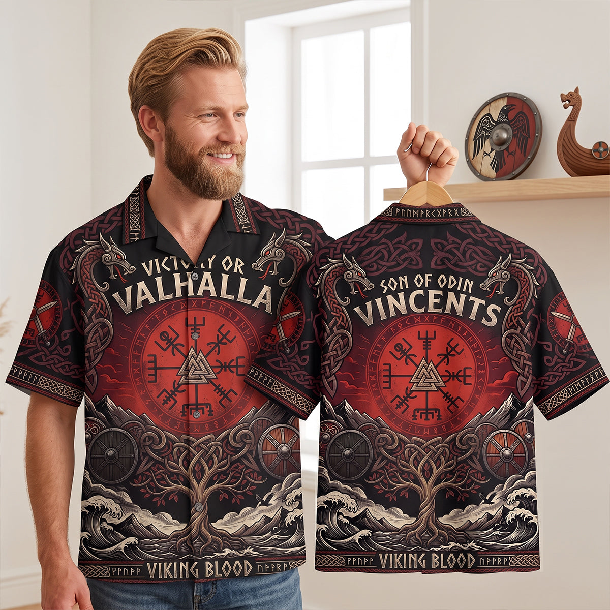 Viking Blood Hawaiian Shirt - Personalized Gifts 01patn170726