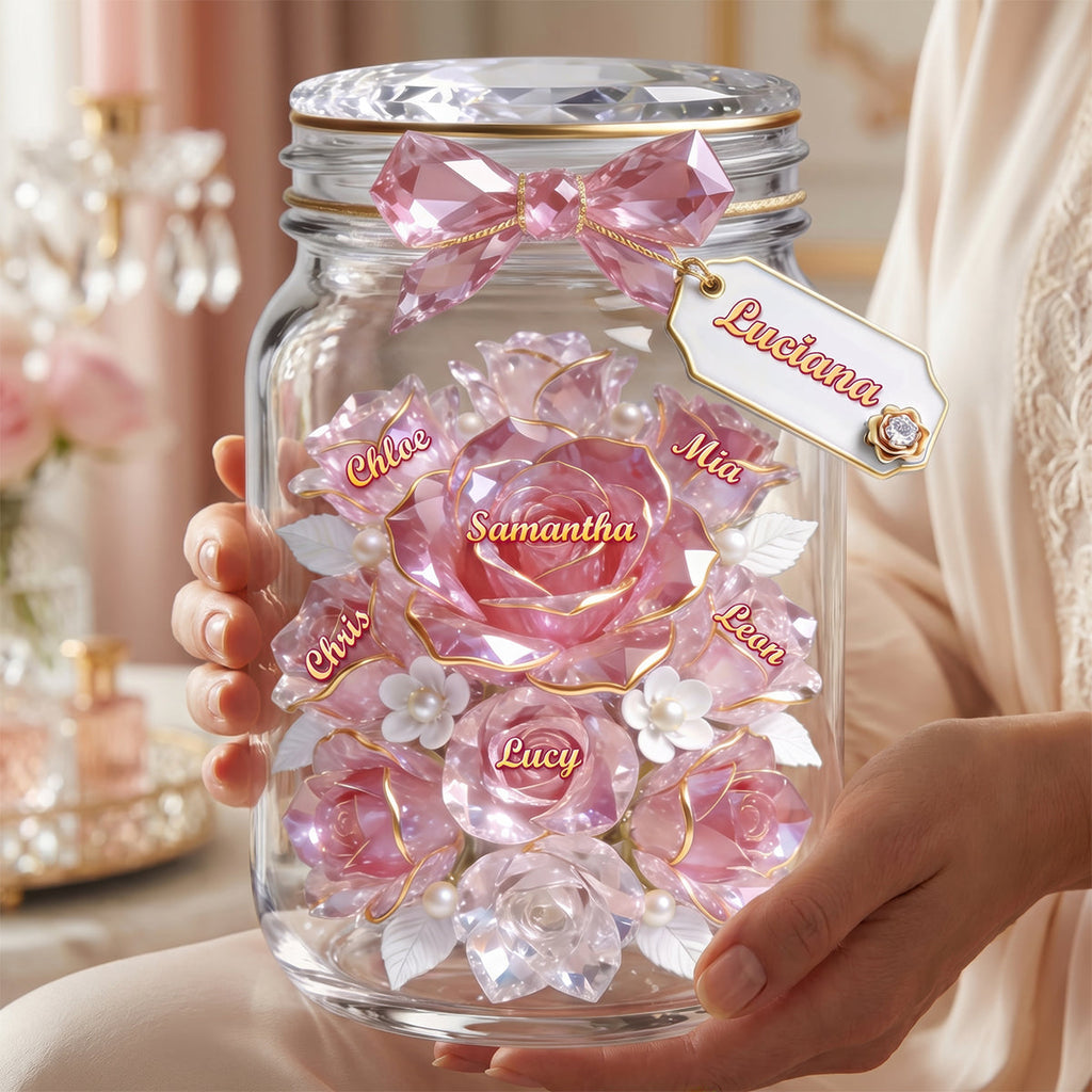 Mom Jar Of Flowers Acrylic Plaque - Personalized Gifts For Mother 01pgdh110426