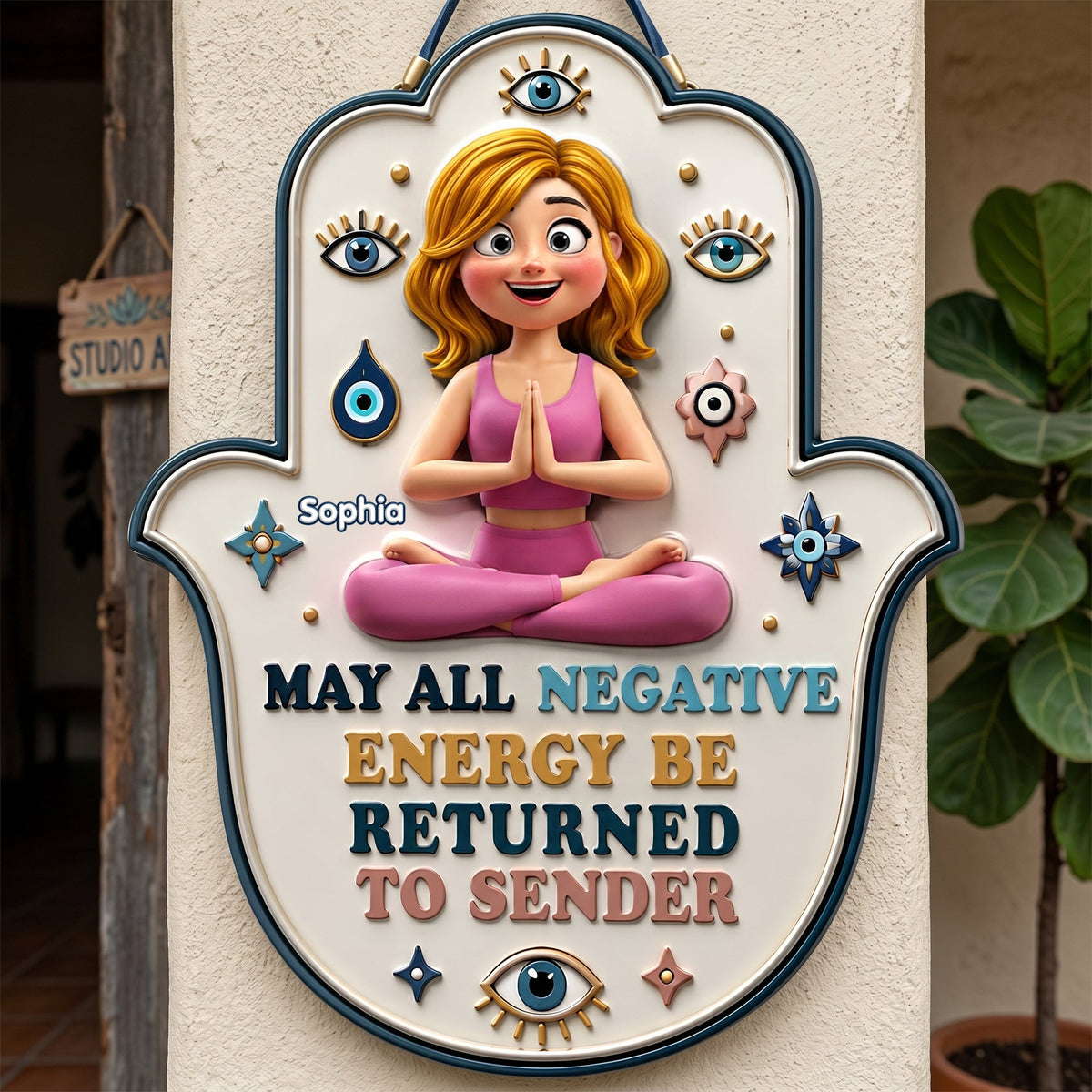 Good Vibes Metal Sign - Personalized Gifts For Yoga Lovers 04NALU180624