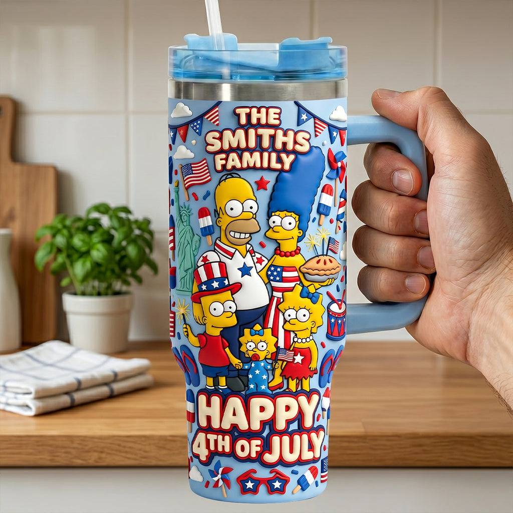 Celebrated 4th Of July Colorful 40oz Tumbler With Handle - Personalized Gifts For Patriots 04patn200626