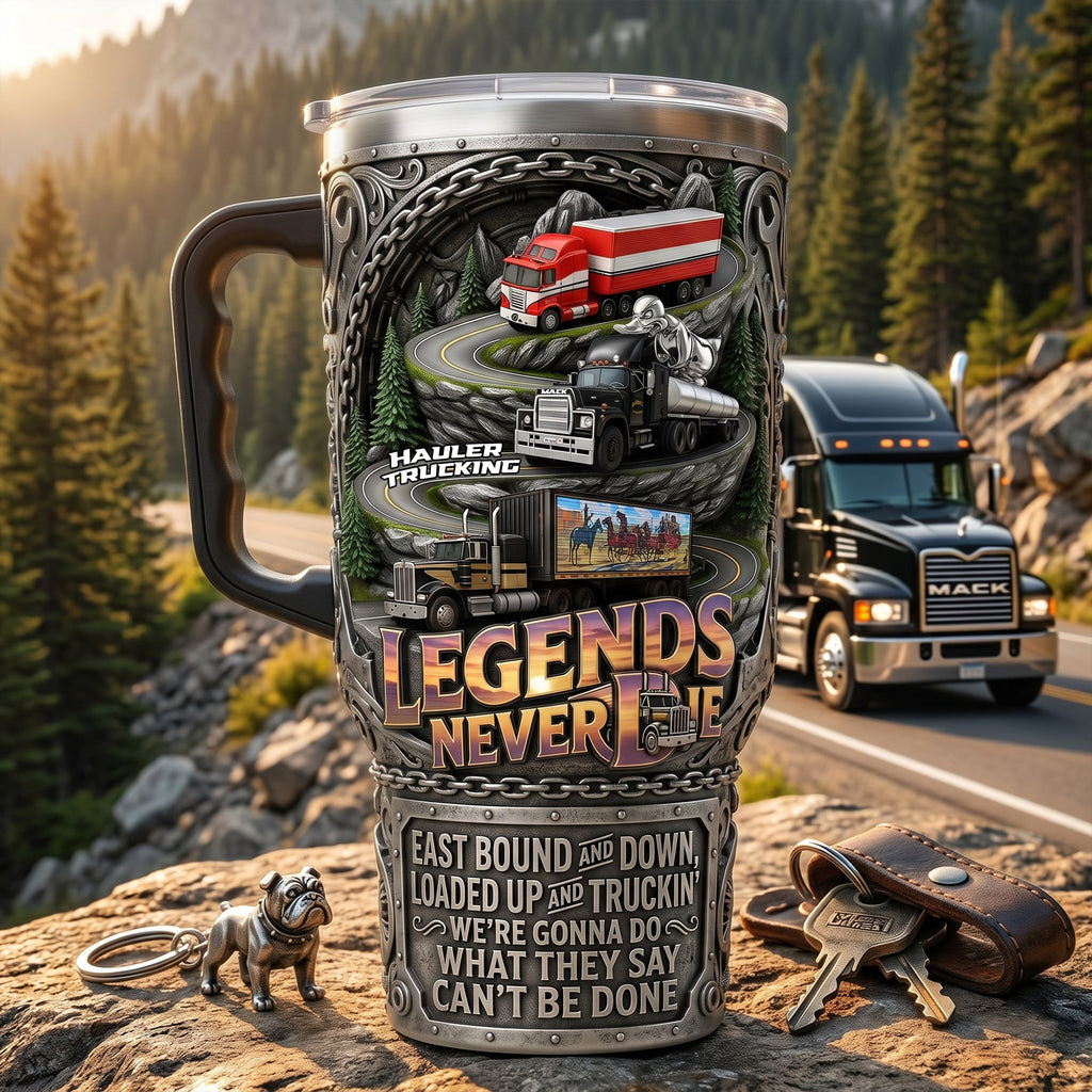 Classic Truck Legend 40oz Tumbler With Handle - Personalized Gifts For Truckers 078qhlu080626