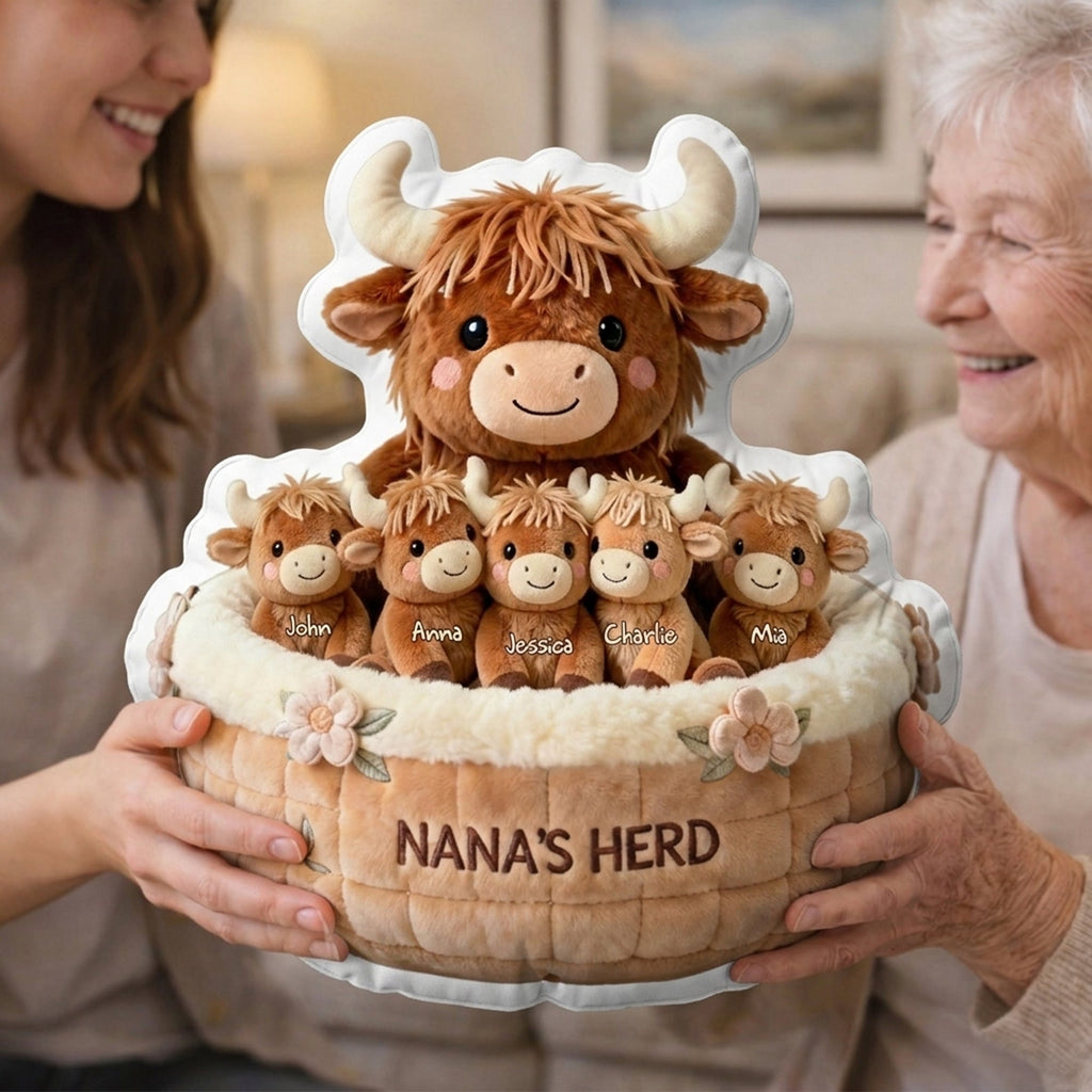 Cute Highland Cow Custom Pillow - Personalized Gifts For Grandma 05NALU280226