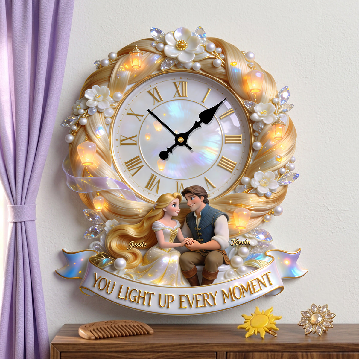 You Light Up Every Moment Hanging Wall Clock - Personalized Gifts For Couple 01pgta160726