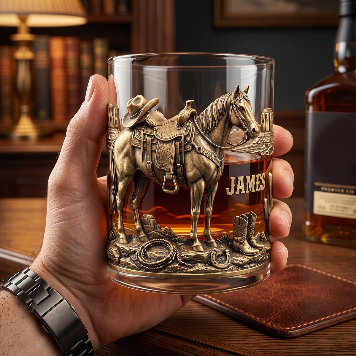 Horse Cowboy Round Glass - Personalized Gifts For Horse Lovers 04TYTN290626