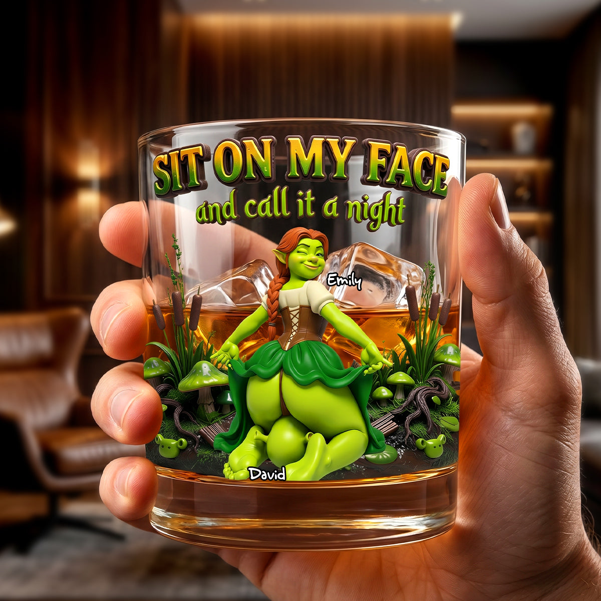 Naughty Couple Round Glass - Personalized Gifts For Couple 03todh220626