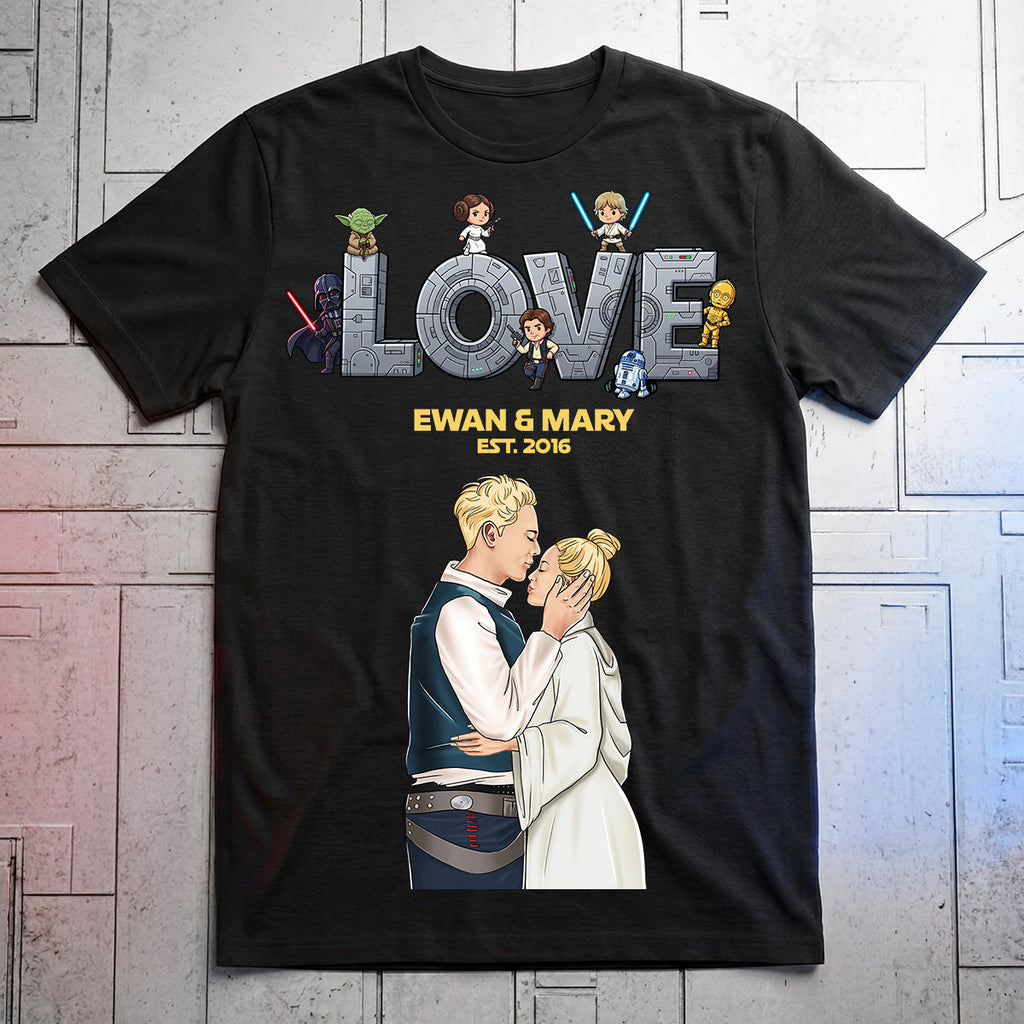 Side View Couple Kiss Shirt - Personalized Gifts For Couple 01HUDT060626