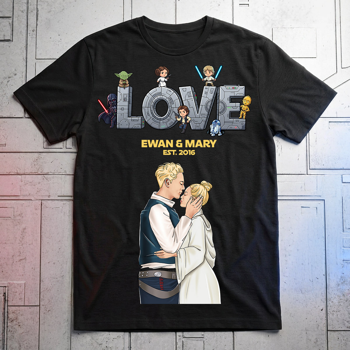 Side View Couple Kiss Shirt - Personalized Gifts For Couple 01HUDT060626