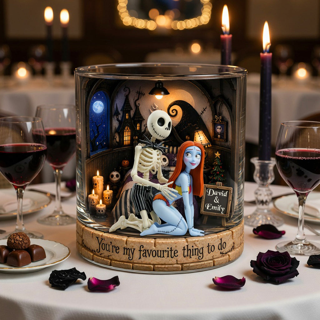 Funny Couple Round Glass - Personalized Gifts For Couple 01TOQN300626