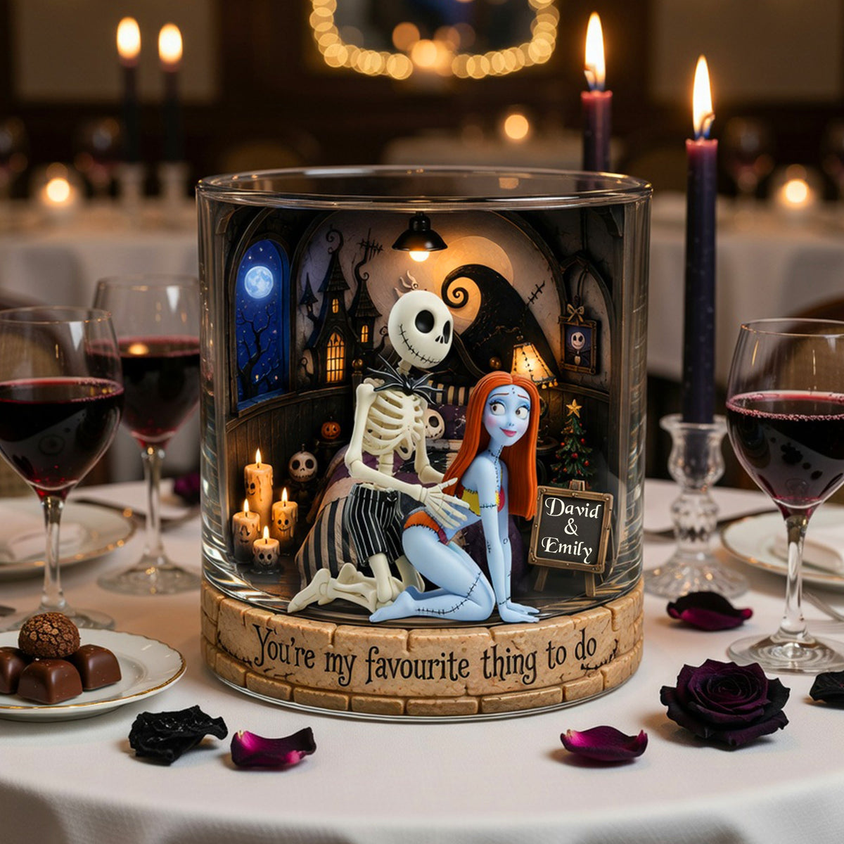 Funny Couple Round Glass - Personalized Gifts For Couple 01TOQN300626