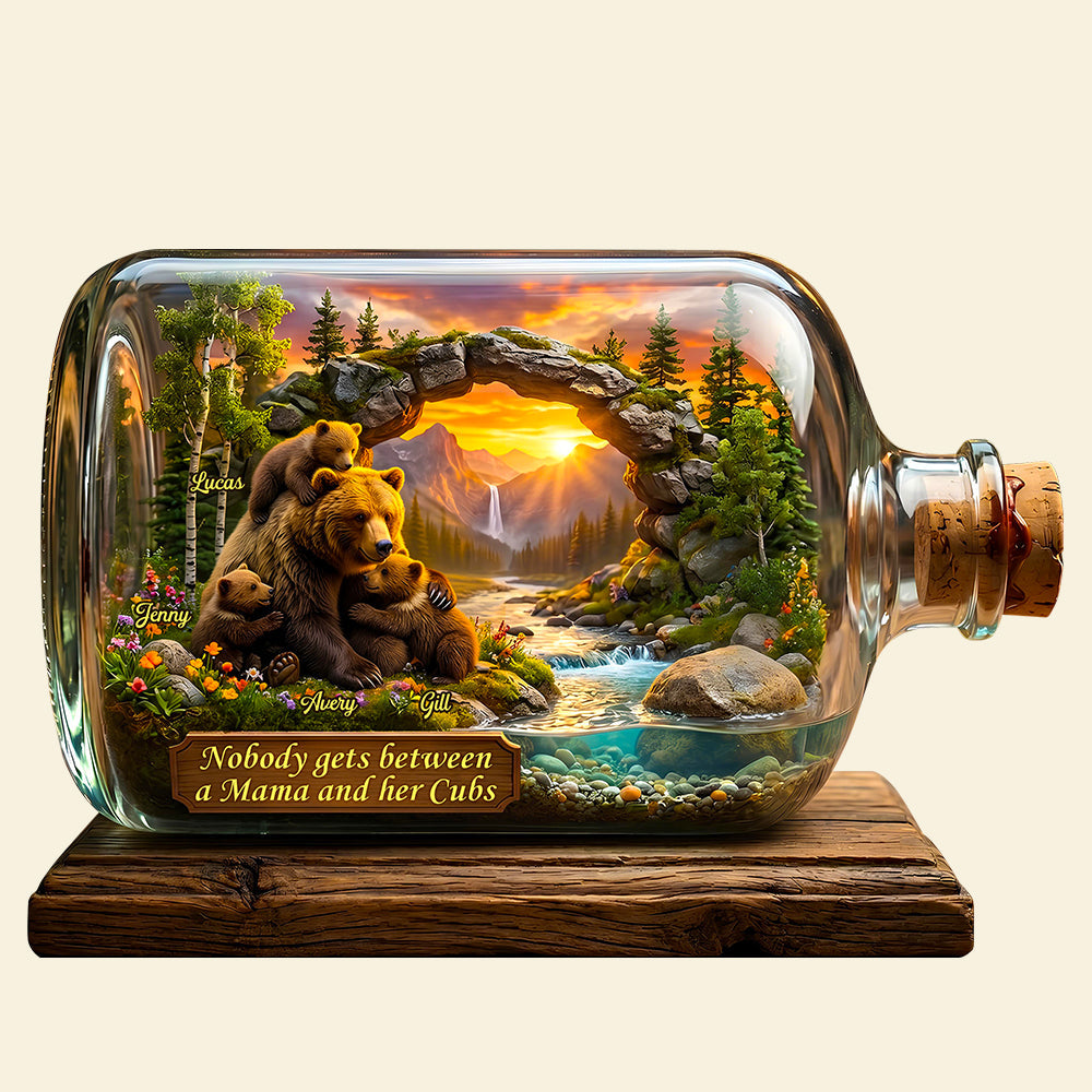 Mama Bear And Kids In Miniature Ecosystem Acrylic Plaque - Personalized Gifts For Mothers 01todt270426