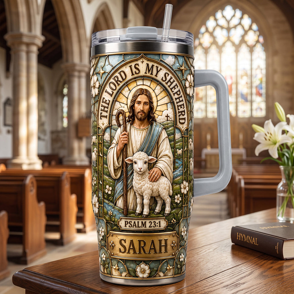 The Lord Is My Shepherd Tumbler With Handle - Personalized Gifts For Christians 03hatn060726