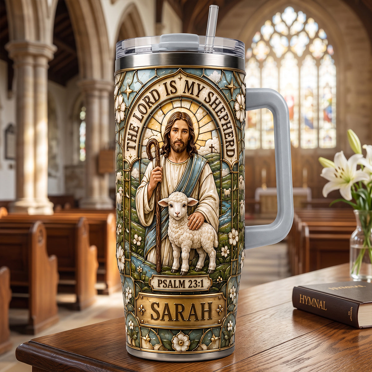 The Lord Is My Shepherd Tumbler With Handle - Personalized Gifts For Christians 03hatn060726